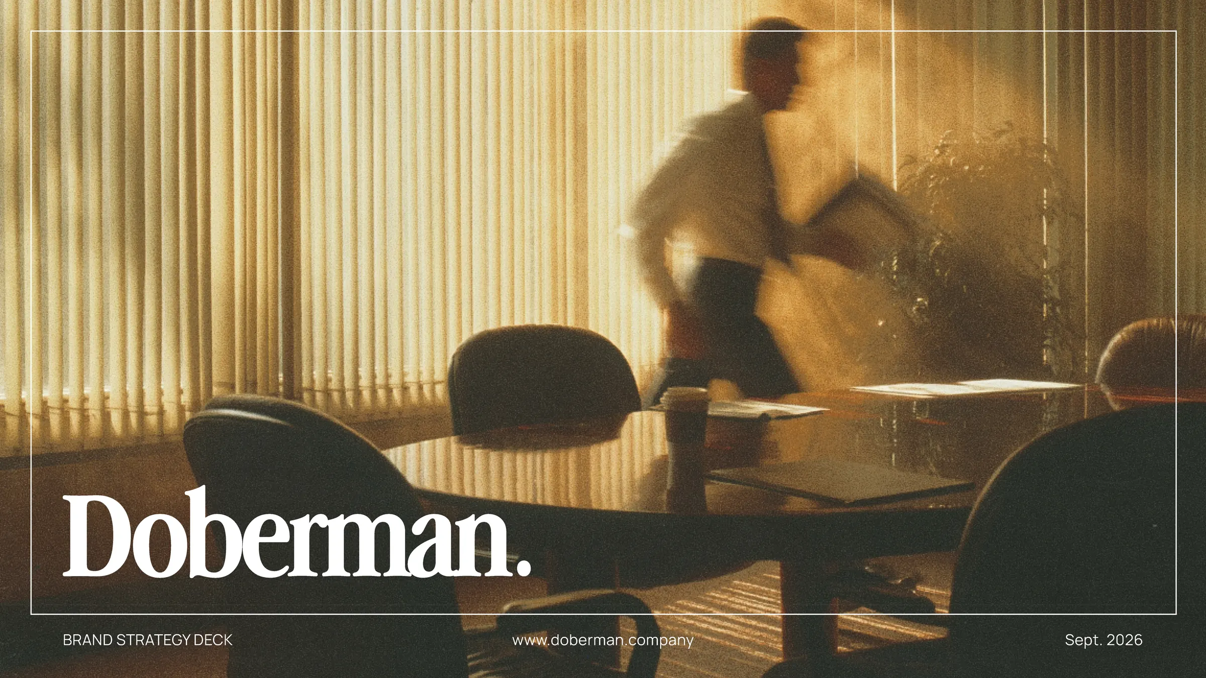 Doberman. Brand strategy deck cover, September 2026.